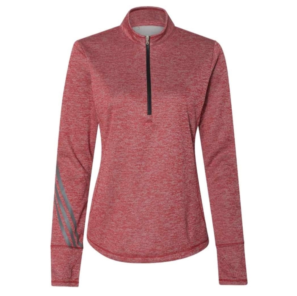 NWT Adidas Sz 3x Fleece Lined Longsleeve 1/4 Zip Heather Red Warm Layer Athletic